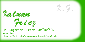 kalman fricz business card